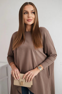 Blouse oversize 8875 / – Cappuccino цвет / color | Lexline Fashion
