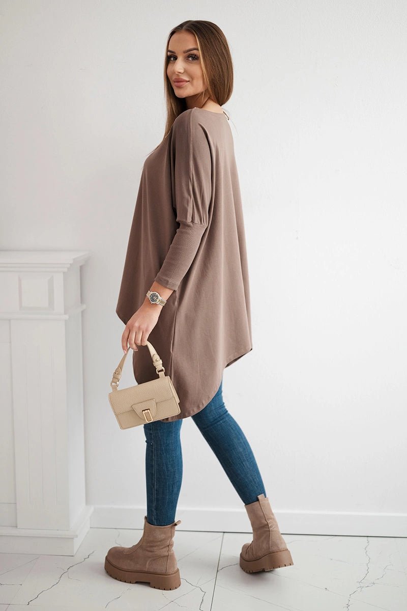 Blouse oversize 8875 / – Cappuccino цвет / color | Lexline Fashion