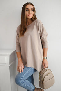 Blouse oversize 8875 / – Dark || beige цвет / color | Lexline Fashion