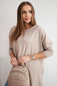 Blouse oversize 8875 / – Dark || beige цвет / color | Lexline Fashion