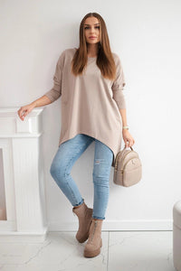Blouse oversize 8875 / – Dark || beige цвет / color | Lexline Fashion