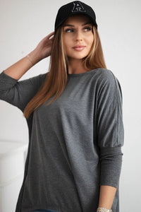 Blouse oversize 8875 / – Graphite || Melange цвет / color | Lexline Fashion