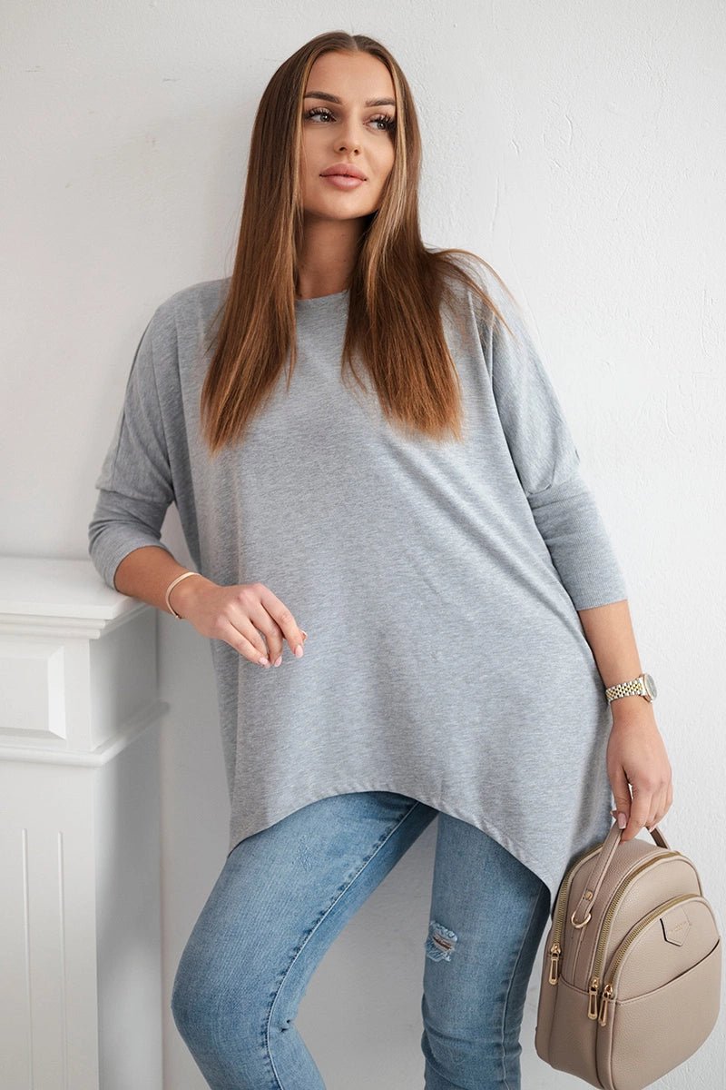 Blouse oversize 8875 / – Gray цвет / color | Lexline Fashion