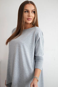 Blouse oversize 8875 / – Gray цвет / color | Lexline Fashion