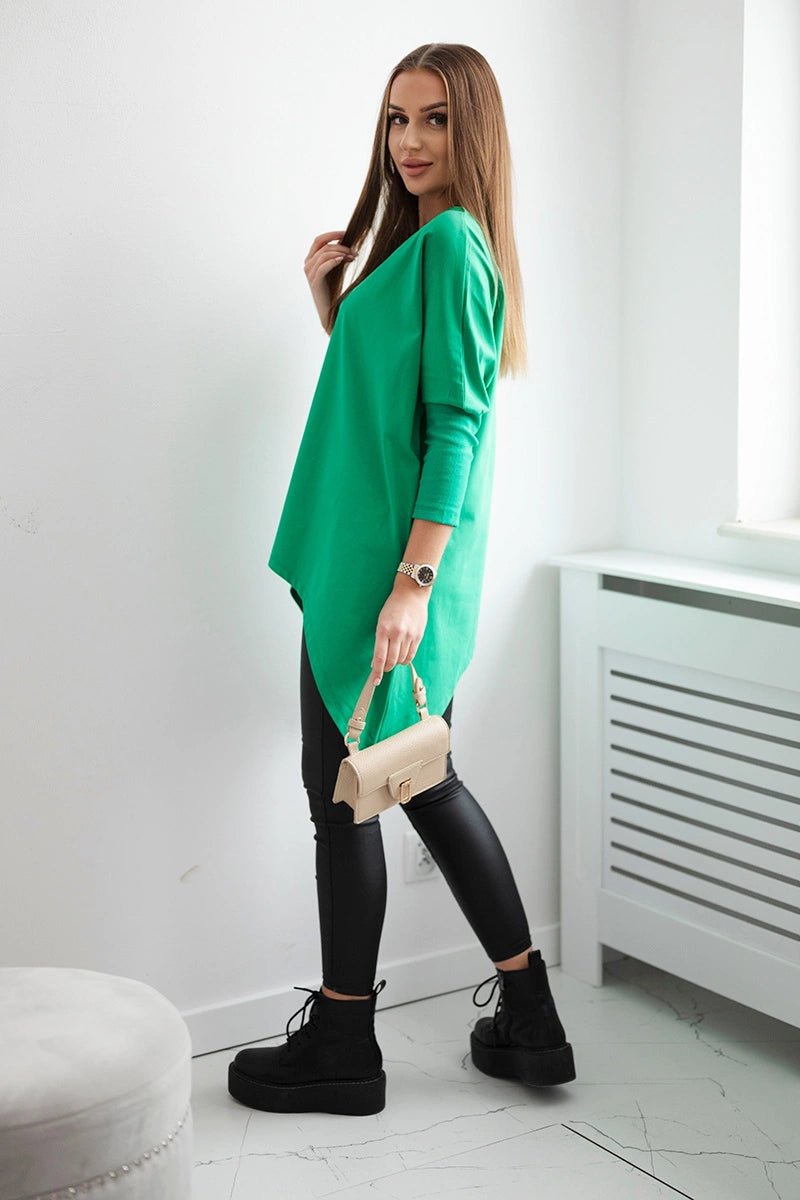 Blouse oversize 8875 / – Green цвет / color | Lexline Fashion
