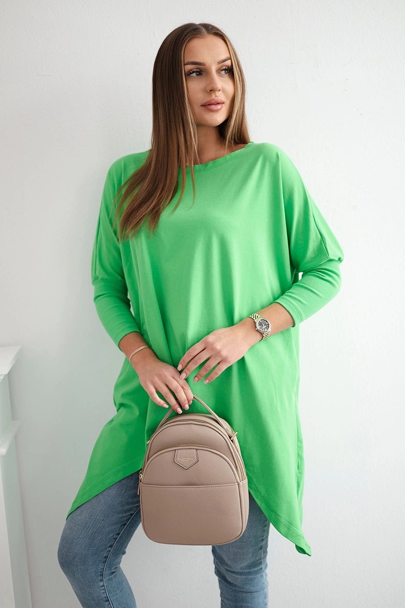 Blouse oversize 8875 / – Green || Light цвет / color | Lexline Fashion