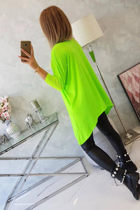 Blouse oversize 8875 / – Green || Neon цвет / color | Lexline Fashion