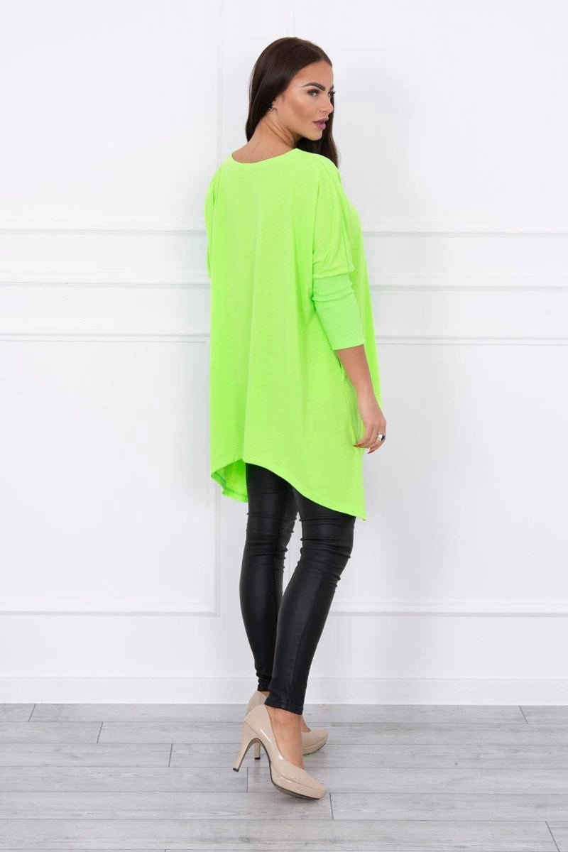 Blouse oversize 8875 / – Green || Neon цвет / color | Lexline Fashion