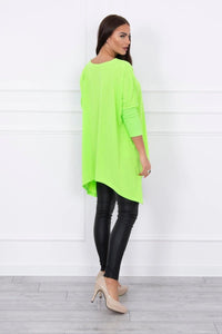 Blouse oversize 8875 / – Green || Neon цвет / color | Lexline Fashion