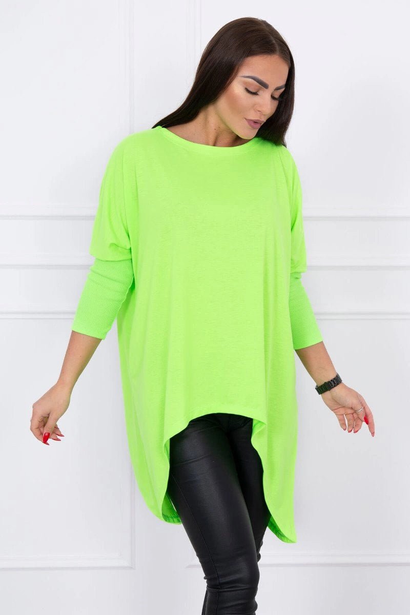 Blouse oversize 8875 / – Green || Neon цвет / color | Lexline Fashion