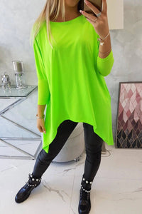 Blouse oversize 8875 / – Green || Neon цвет / color | Lexline Fashion