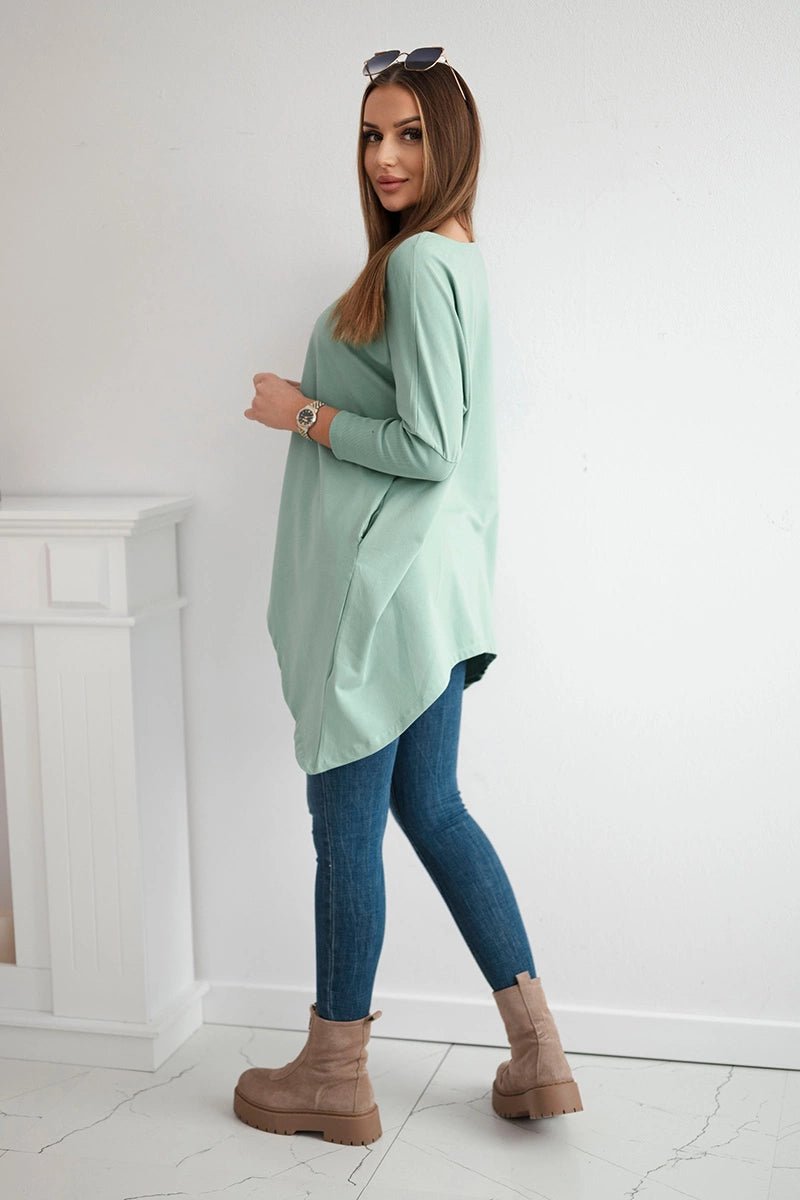 Blouse oversize 8875 / – Mint || Dark цвет / color | Lexline Fashion