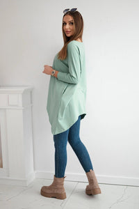 Blouse oversize 8875 / – Mint || Dark цвет / color | Lexline Fashion