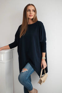 Blouse oversize 8875 / – Navy blue цвет / color | Lexline Fashion