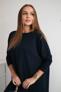 Blouse oversize 8875 / – Navy blue цвет / color | Lexline Fashion