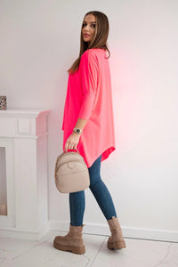 Blouse oversize 8875 / – Neon pink цвет / color | Lexline Fashion