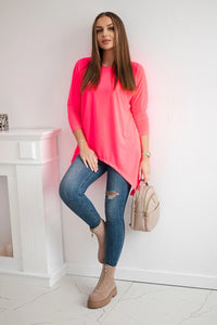 Blouse oversize 8875 / – Neon pink цвет / color | Lexline Fashion