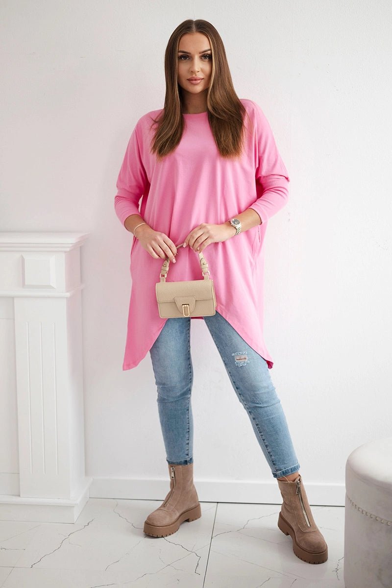Blouse oversize 8875 / – Pink || Light цвет / color | Lexline Fashion