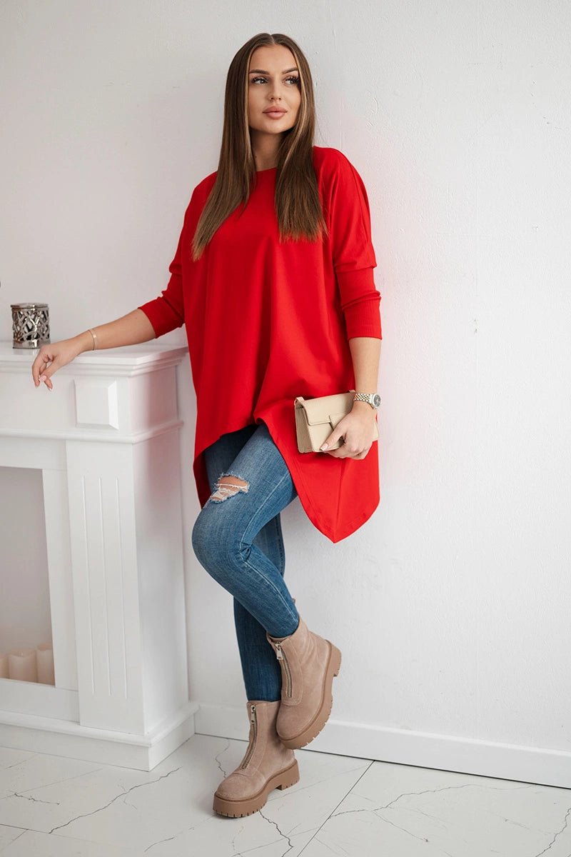 Blouse oversize 8875 / – Red цвет / color | Lexline Fashion