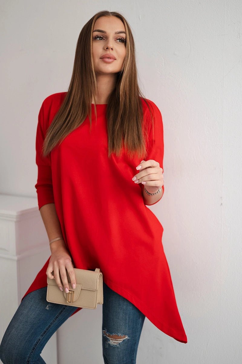 Blouse oversize 8875 / – Red цвет / color | Lexline Fashion