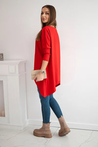 Blouse oversize 8875 / – Red цвет / color | Lexline Fashion