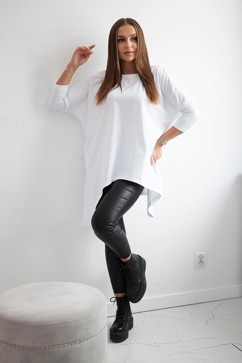 Blouse oversize 8875 / – White цвет / color | Lexline Fashion