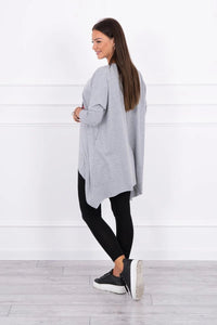 Blouse oversize with print 9006 / – Gray цвет / color | Lexline Fashion