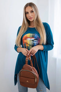 Blouse oversize with print 9006 / – Marine цвет / color | Lexline Fashion
