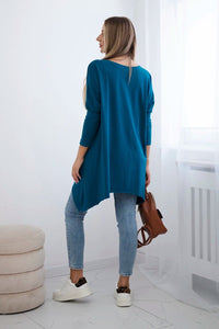Blouse oversize with print 9006 / – Marine цвет / color | Lexline Fashion