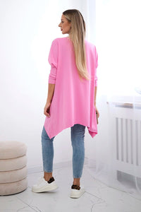 Blouse oversize with print 9006 / – Pink || Light цвет / color | Lexline Fashion