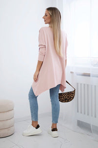 Blouse oversize with print 9006 / – Powder || Dark цвет / color | Lexline Fashion