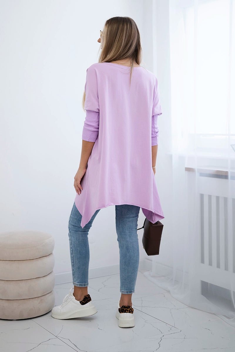 Blouse oversize with print 9006 / – Purple цвет / color | Lexline Fashion