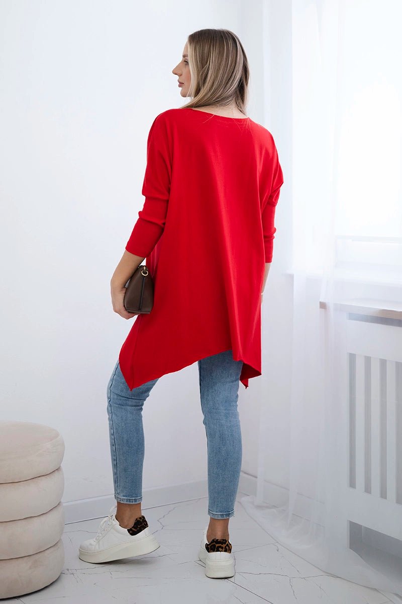 Blouse oversize with print 9006 / – Red цвет / color | Lexline Fashion