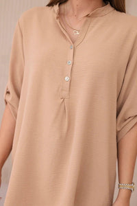 Blouse with a longer back 11817 / – Camel цвет / color | Lexline Fashion