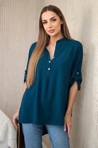 Blouse with a longer back 11817 / – Marine цвет / color | Lexline Fashion
