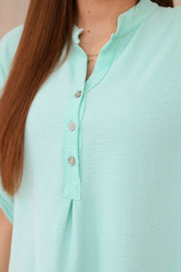 Blouse with a longer back 11817 / – Mint цвет / color | Lexline Fashion