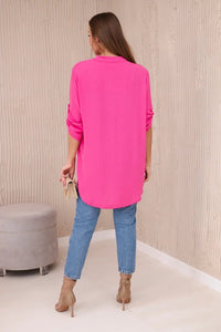 Blouse with a longer back 11817 / – Pink цвет / color | Lexline Fashion