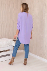 Blouse with a longer back 11817 / – Purple || Light цвет / color | Lexline Fashion