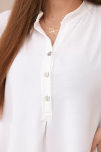 Blouse with a longer back 11817 / – White цвет / color | Lexline Fashion
