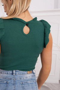 Blouse with frills 9092 / – Green цвет / color | Lexline Fashion