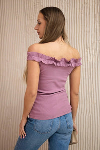 Blouse with frills 9096 / – Pink || Dark цвет / color | Lexline Fashion