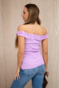 Blouse with frills 9096 / – Purple цвет / color | Lexline Fashion