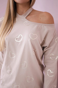 Blouse with print 9238 / – Beige цвет / color | Lexline Fashion
