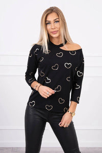 Blouse with print 9238 / – Black цвет / color | Lexline Fashion