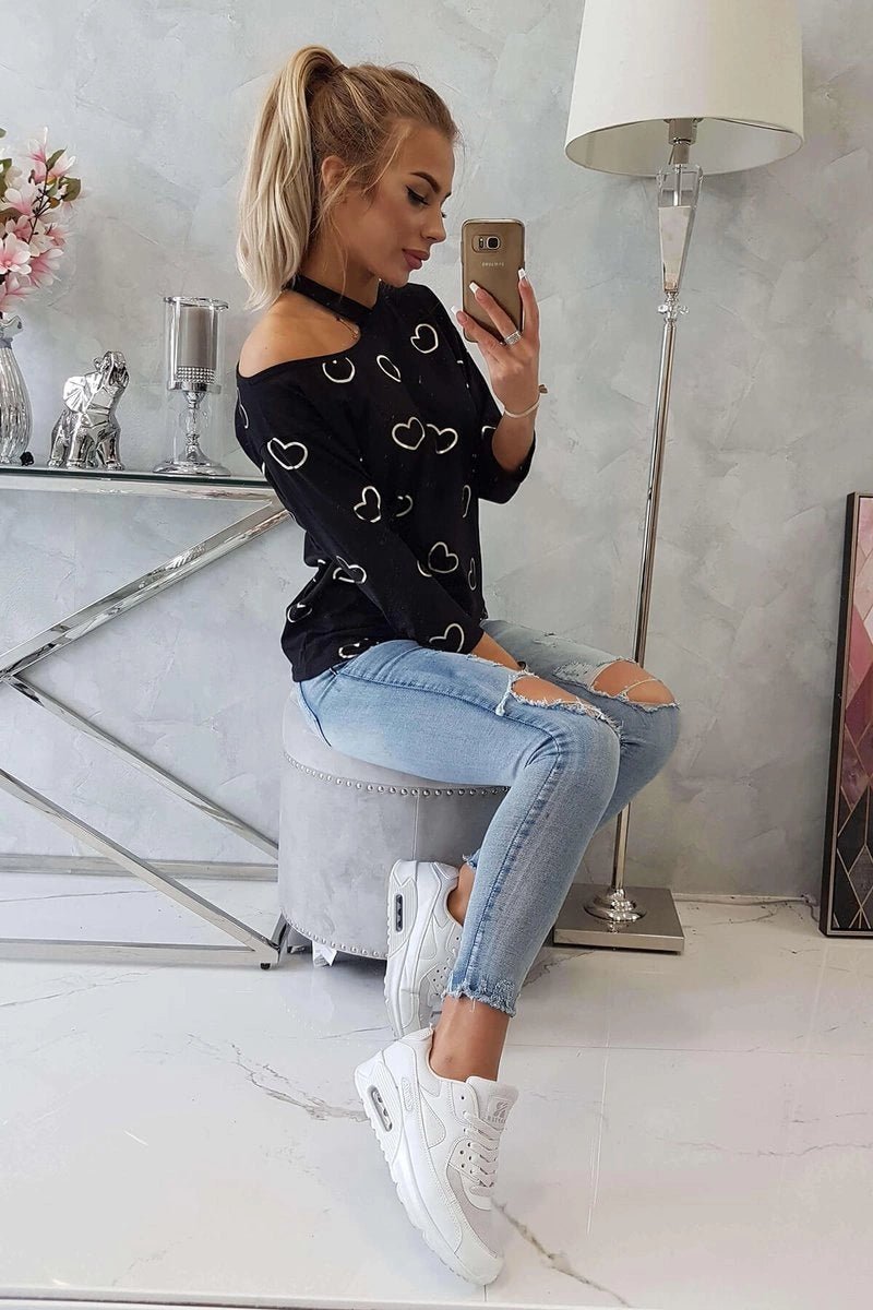 Blouse with print 9238 / – Black цвет / color | Lexline Fashion
