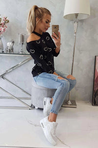 Blouse with print 9238 / – Black цвет / color | Lexline Fashion