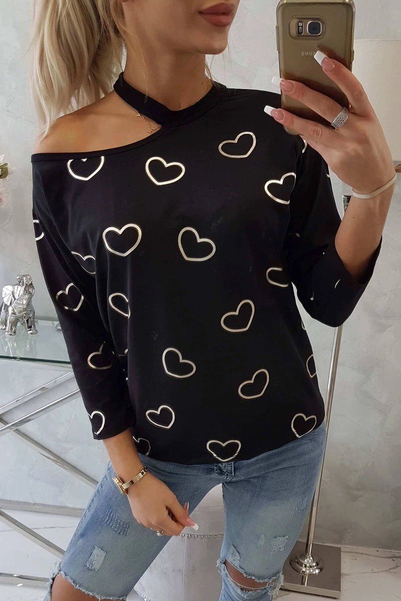 Blouse with print 9238 / – Black цвет / color | Lexline Fashion