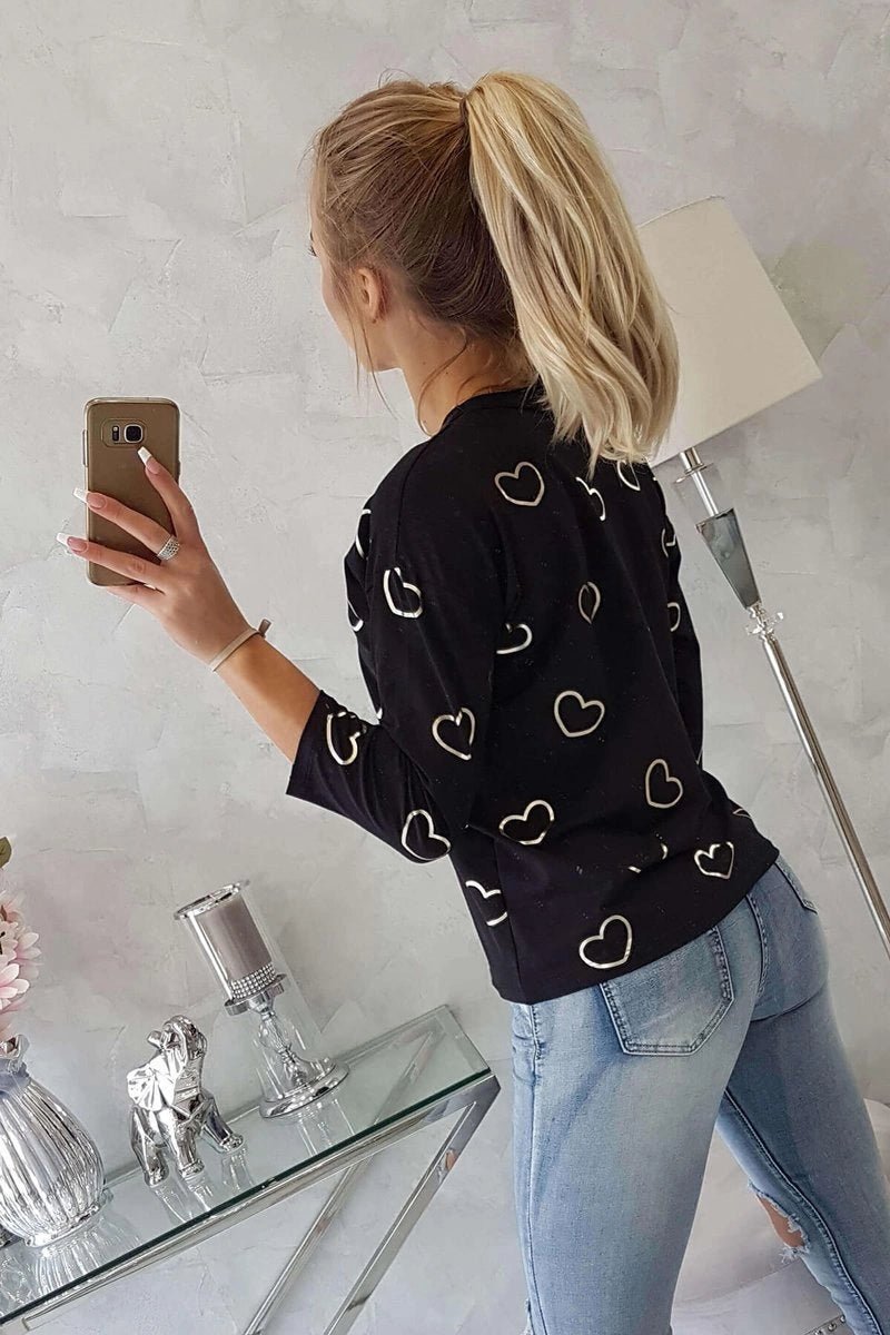 Blouse with print 9238 / – Black цвет / color | Lexline Fashion