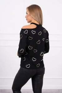 Blouse with print 9238 / – Black цвет / color | Lexline Fashion