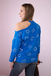 Blouse with print 9238 / – Blue cornflower цвет / color | Lexline Fashion